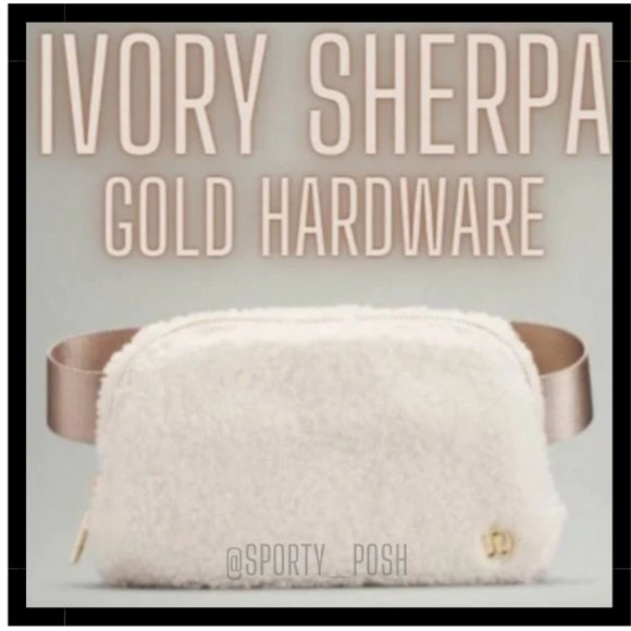 NWT OG GOLD hardware Light Ivory Sherpa OG Fleece Everywhere Belt Bag - Picture 1 of 11